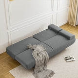 LEVEDE CONVERTIBLE SOFABED WITH USB CHARGE AND SIDE TABLE - Rear View