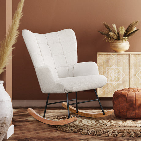 Levede Fleece Rocking Chair-2018816903203655687
