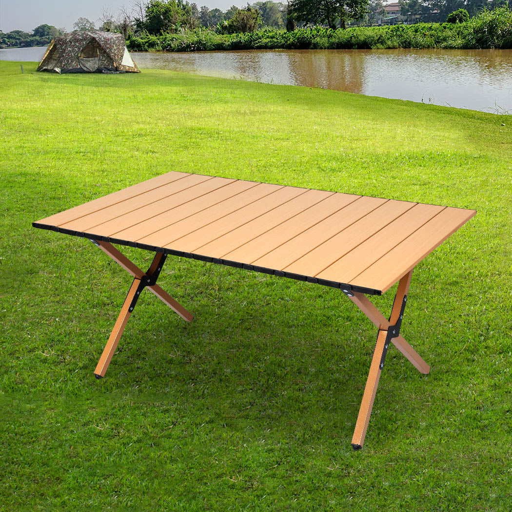 Levede Folding Camping Table Portable Oak-2006733112909893639