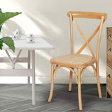 Levede 2X Dining Chairs Cross Back Chair - Close-Up Angle