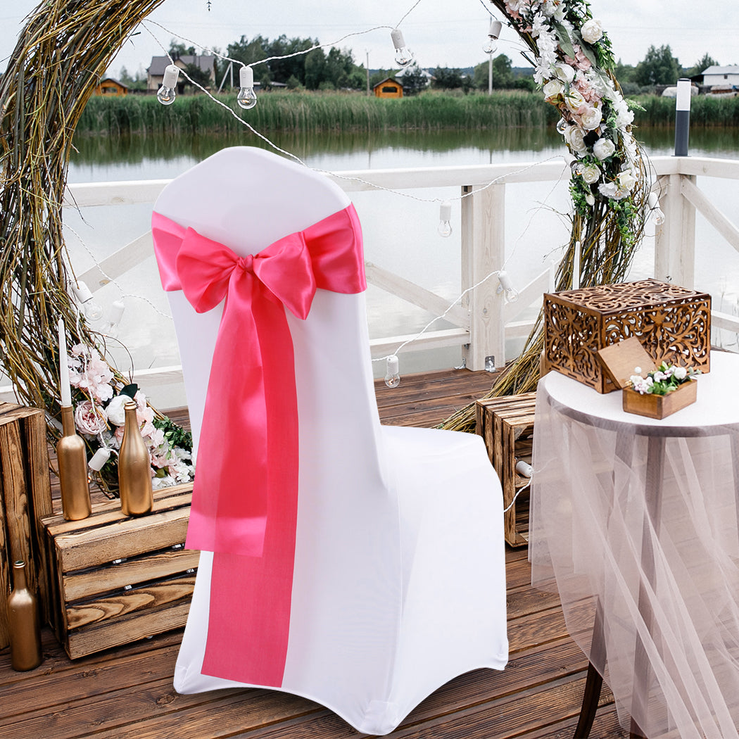 50x Satin Chair Sashes Cloth Cover Wedding Mauve-2018816776950910982