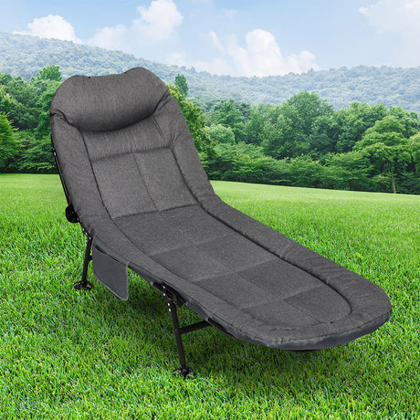 Levede Folding Camping Bed Camp Cots Dark Grey-2006732877819154439