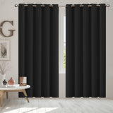 2x Blockout Curtains Panels 3 Layers Black-2006733252399861766