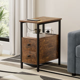 Levede Side Table Narrow Coffee End Table - Close-Up Angle