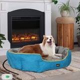 PaWz Electric Pet Heater Bed Heated XL Blue X-Large - Close-Up Angle
