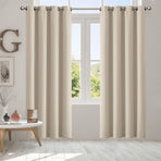 2x Blockout Curtains Panels 3 Layers Beige-2018816651583164422