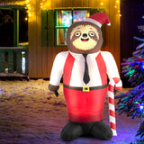 Santaco Christmas Inflatable Sloth 1.8M - Close-Up Angle