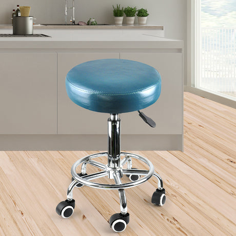Levede Bar Stools Salon Stool Swivel Teal-1954802613174276102
