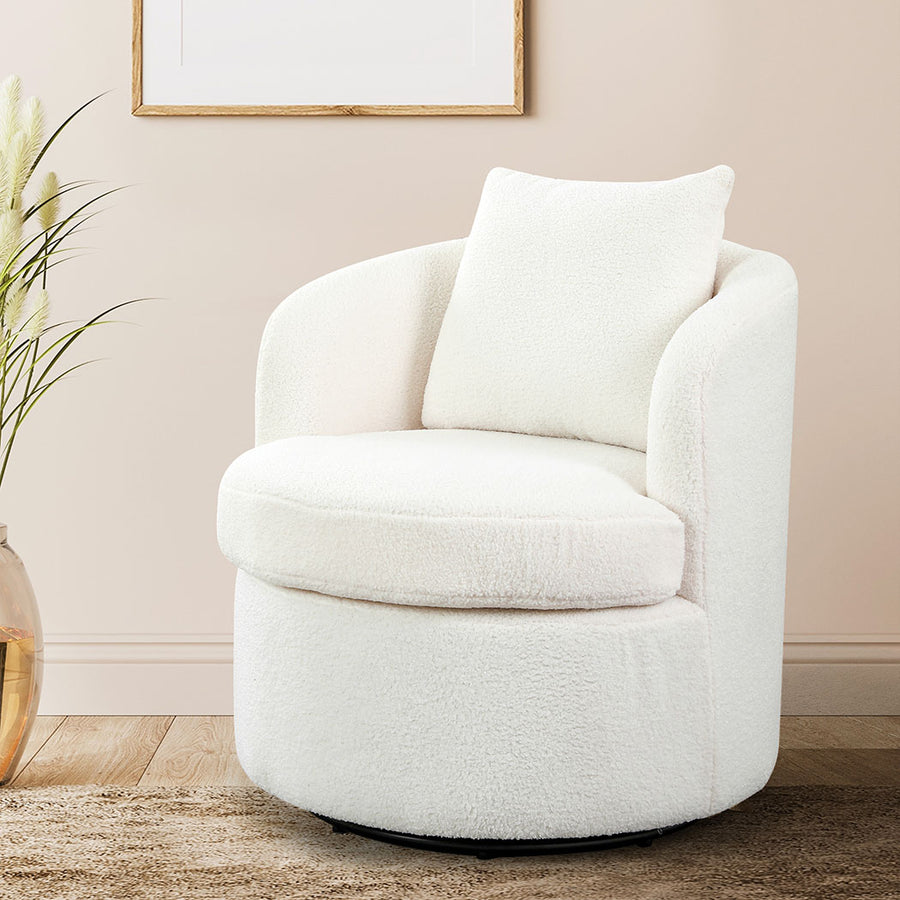 Levede Fleece Swivel Chair-2018816926616260615