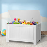 Levede Kids Toy Box Storage Chest Cabinet White - Close-Up Angle