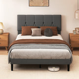 Levede Bed Frame Upholstered Platform Mattress Base Double - Close-Up Angle