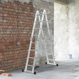 Traderight Multi Purpose Ladder Aluminium - Close-Up Angle