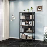 Stacked Glass Display Cabinet Collections Storage - Close-Up Angle