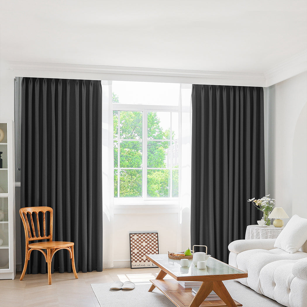 Marlow 2XBlockout Curtains Chenille 240x250 Grey-2006733256598360071