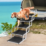 PaWz 6 Steps Dog Ramp Adjustable Height Black - Close-Up Angle
