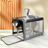 Pawz 3 in 1 Pet Soft Crate Dog Cat Carrier L Size Grey - Close-Up Angle