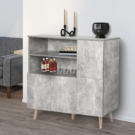 Levede Buffet Sideboard Storage Cabinet Grey-2006733265267986439