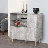Levede Buffet Sideboard Storage Cabinet Grey - Close-Up Angle