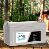 Safetex 12V 200Ah AGM Deep Cycle Lead - Close-Up Angle