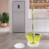 Cleanflo Spin Mop Bucket Set 360? Spinning Green - Close-Up Angle
