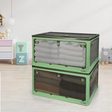 Storage Box Plastic Stackable Container L Green Large - Close-Up Angle