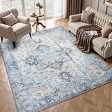 Marlow Floor Rug Vintage Polyester Washable Area Rugs - Close-Up Angle