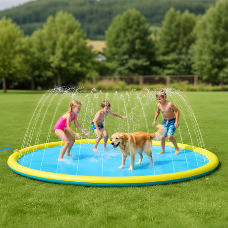 Pawz Splash Pad Kids Pet Sprinkler Water Play Mat 240cm-2011971115680927750
