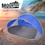Mountview Pop Up Tent Camping Beach Blue - Close-Up Angle