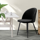 Levede 2x Dining Chairs Kitchen Cafe Black - Close-Up Angle