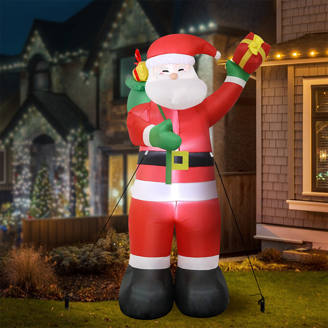 Santaco Inflatable 2.4M Santa Claus LED Christmas Decor-1952534169791893511