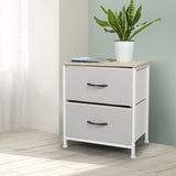 Levede Chest of 2 Drawers Bedside Table Beige-2006733263787397126