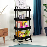 Levede 4 Tiers Kitchen Trolley Cart Black - Close-Up Angle