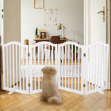 PaWz Wooden Pet Gate Dog Fence Safety White - Close-Up Angle