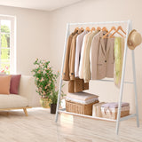 Levede Clothes Rack Wooden Wardrobe White-2006733282632404999