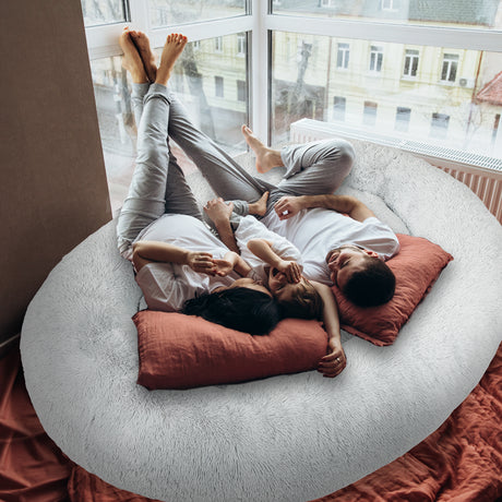 TheNapBed 1.8m Human Size Pet Bed Fluffy Grey-2006732988473282567