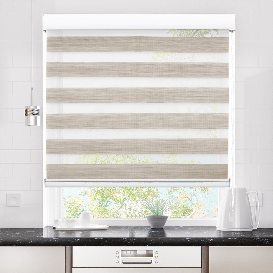 Marlow Blackout Zebra Roller Blind Curtains 150x210 Beige-2018816829740421127