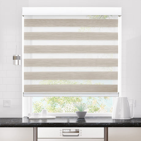 Marlow Blackout Zebra Roller Blind Curtains 150x210 Beige-2018816829740421127