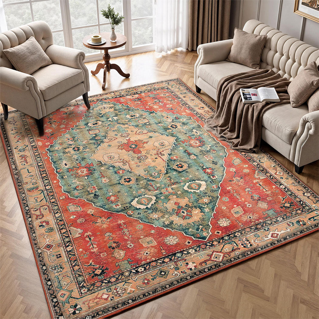 Marlow Floor Rug Vintage Polyester Washable Area Rugs-2011971111285297159