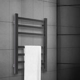 Heated Towel Rail Warmer Rack Wall Mounted Black-2006733186985496583