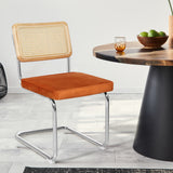 Levede 2xRattan Chair Dining Chairs Orange - Close-Up Angle