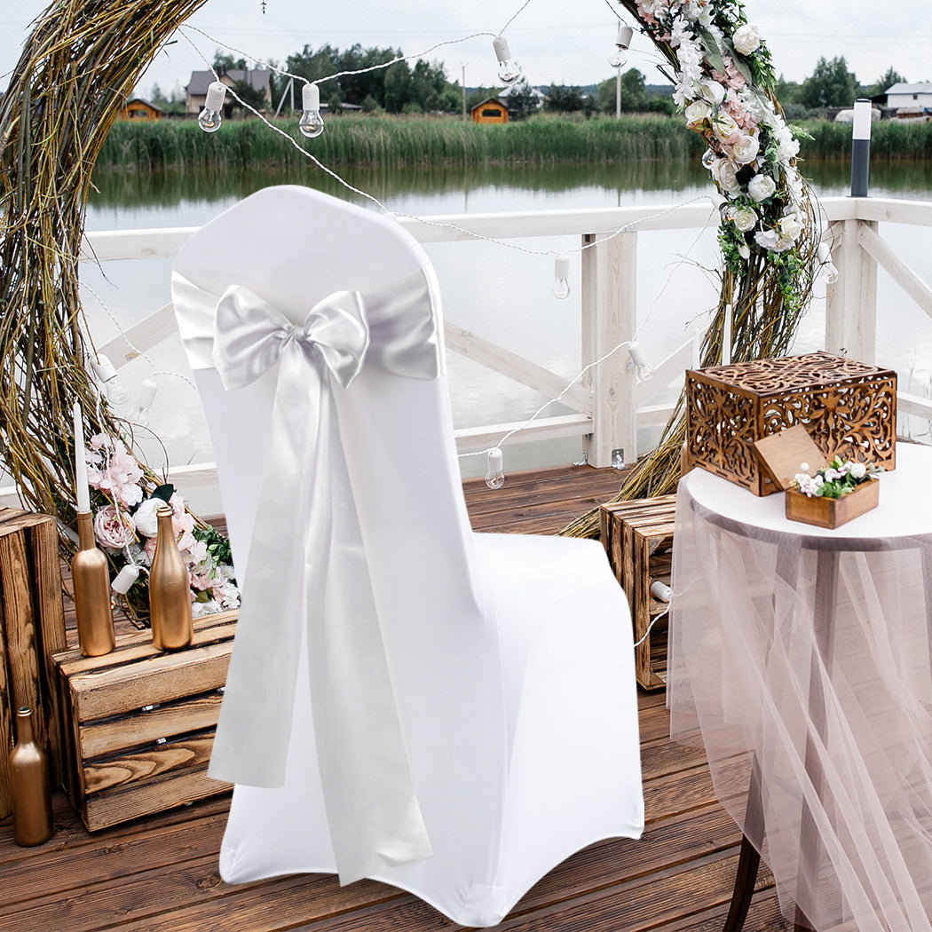 50x Satin Chair Sashes Cloth Cover Wedding-2006732859255164934