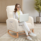 Levede Rocking Chair Ottoman Footrest With Side Pocket - Rear View