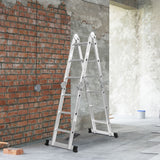 Traderight Multi Purpose Ladder Aluminium - Close-Up Angle