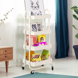 Levede 4 Tiers Kitchen Trolley Cart White - Close-Up Angle