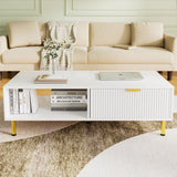 Levede 110cm Coffee Table - Close-Up Angle