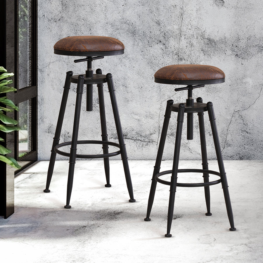 Levede 2x Industrial Bar Stools Kitchen-2006733236885131270