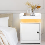 Levede Bedside Table USB Charger Outlet RGB White - Rear View