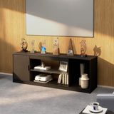 Levede TV Stand Storage with LED 140cm Black - Low Angle