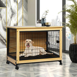 PaWz Wooden Wire Dog Kennel Side End XL X-Large - Close-Up Angle