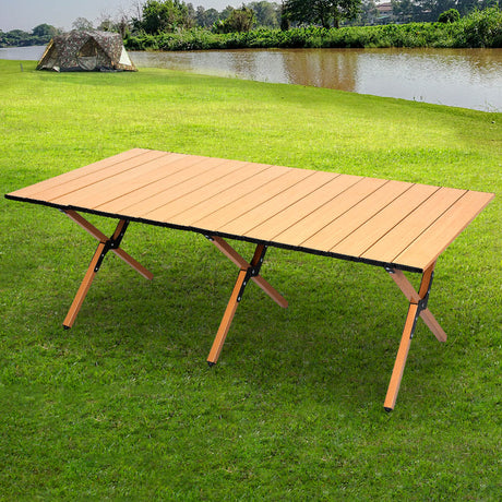 Levede Folding Camping Table Foldable Oak-1954802883899822087